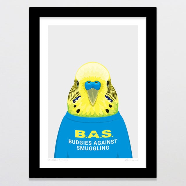 Glenn Jones Art Animals In T-shirts 4 Art Print Art Print A4 / Black