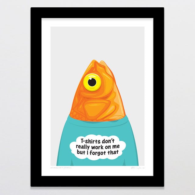 Glenn Jones Art Animals In T-shirts 6 Art Print Art Print A4 / Black