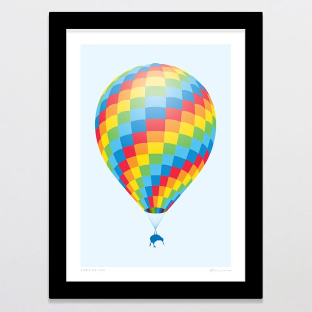 Glenn Jones Art Birds Eye View Art Print Art Print A4 / Black