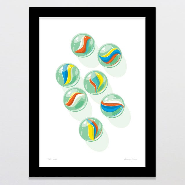 Glenn Jones Art Cat's Eyes Art Print Art Print A4 / Black