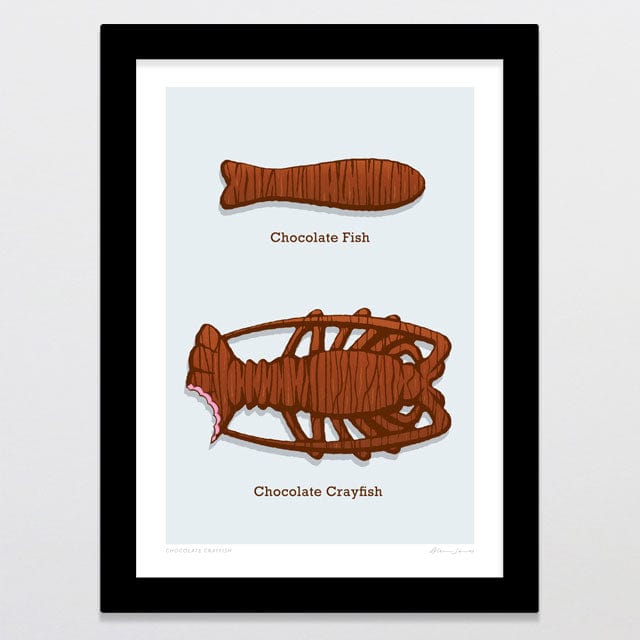 Glenn Jones Art Chocolate Crayfish Art Print Art Print A4 / Black
