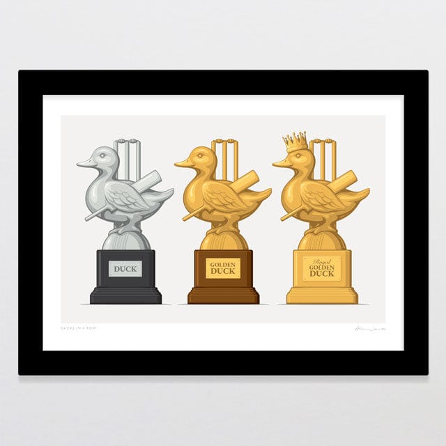 Glenn Jones Art Ducks In A Row Art Print Art Print A4 / Black