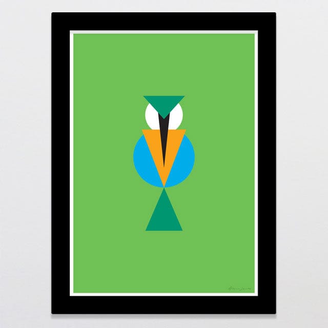 Glenn Jones Art Geometric Kotare Art Print A4 / Black