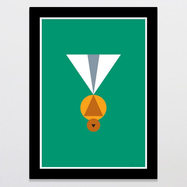 Glenn Jones Art Geometric Piwakawaka Art Print A4 / Black