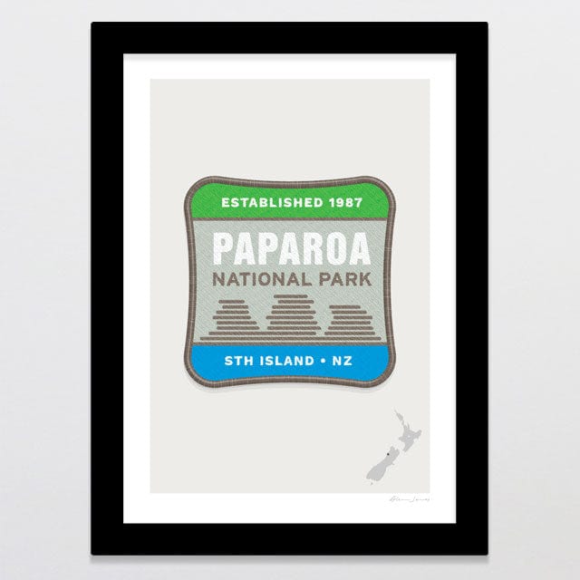 Glenn Jones Art National Park Patch - Paparoa Art Print Art Print A4 / Black