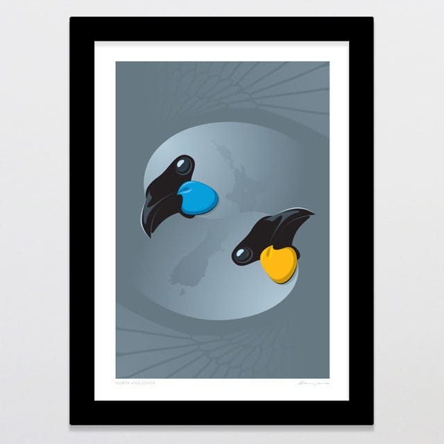 Glenn Jones Art North And South Art Print A4 / Black