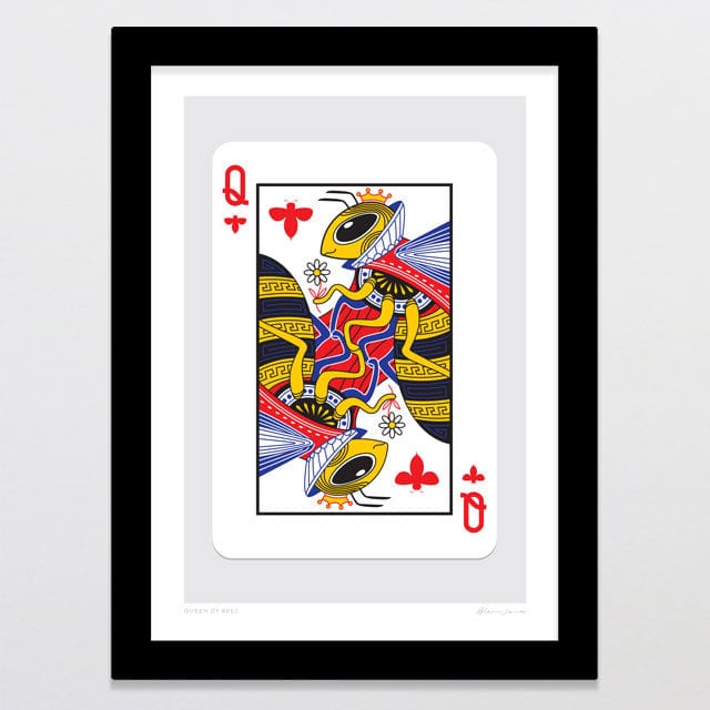 Glenn Jones Art Queen Of Bees Art Print Art Print A4 / Black