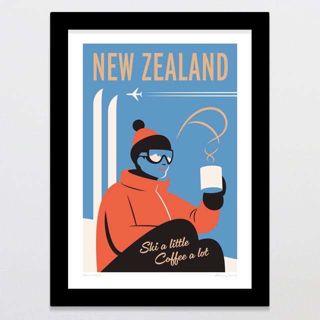Glenn Jones Art Ski A Little Art Print Art Print A4 / Black