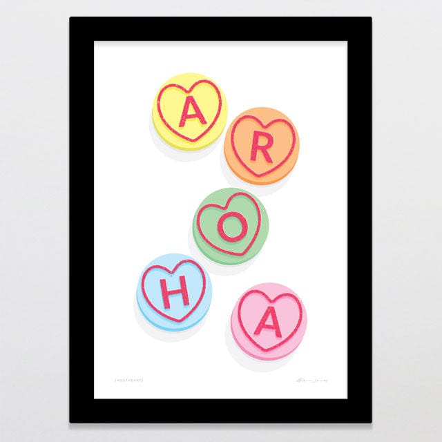 Glenn Jones Art Sweethearts Art Print Art Print A4 / Black