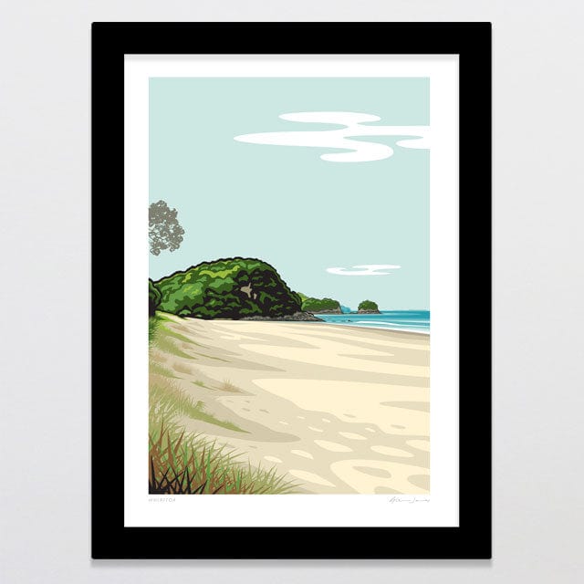 Glenn Jones Art Whiritoa Art Print Art Print A4 / Black