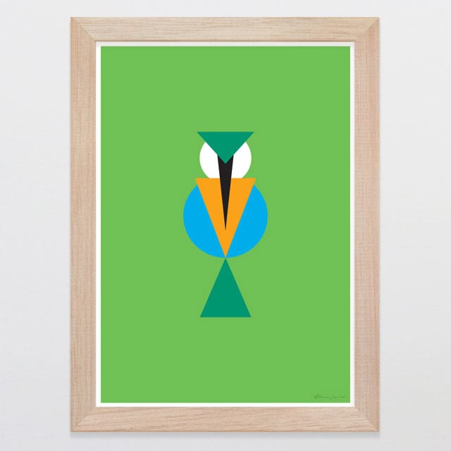 Glenn Jones Art Geometric Kotare Art Print A4 / Oak