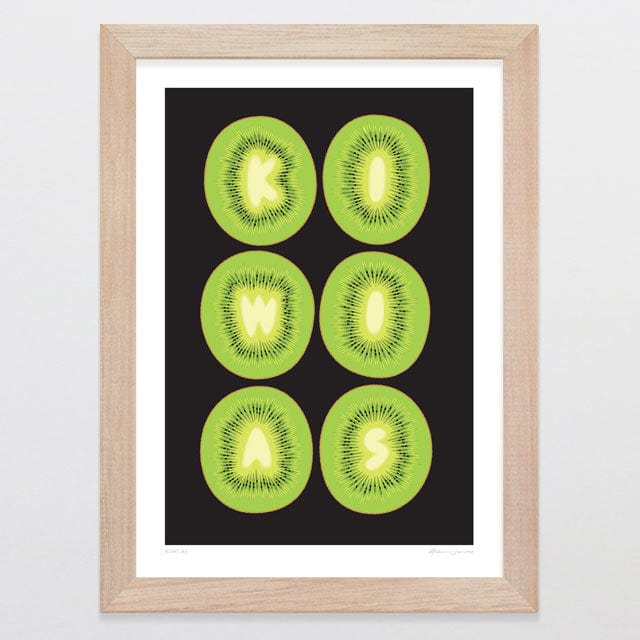 Glenn Jones Art Kiwi As Art Print Art Print A4 / Oak