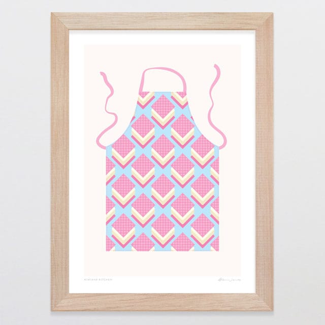 Glenn Jones Art Kiwiana Kitchen - Ice Cream Art Print Art Print A4 / Oak