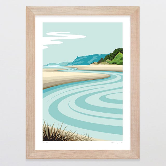 Glenn Jones Art Pakiri Art Print Art Print A4 / Oak