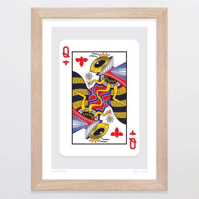 Glenn Jones Art Queen Of Bees Art Print Art Print A4 / Oak
