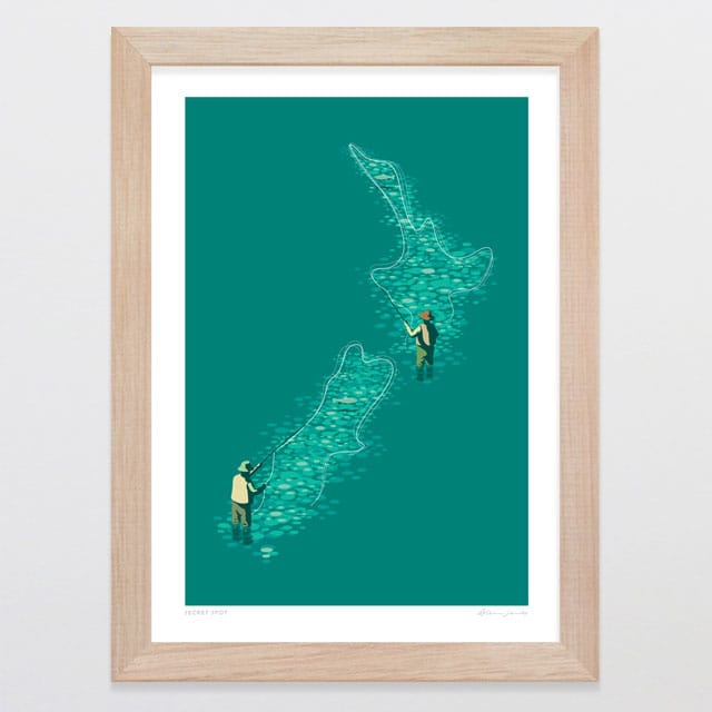 Glenn Jones Art Secret Spot Art Print Art Print A4 / Oak