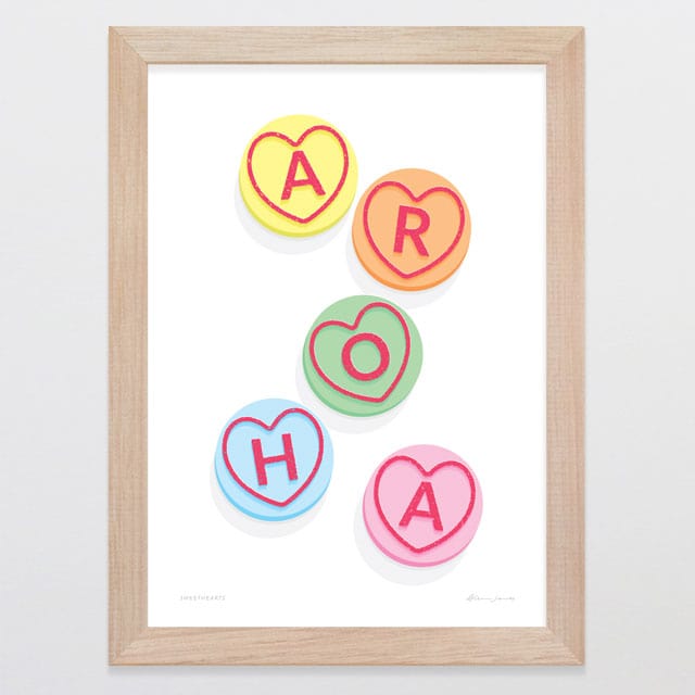 Glenn Jones Art Sweethearts Art Print Art Print A4 / Oak