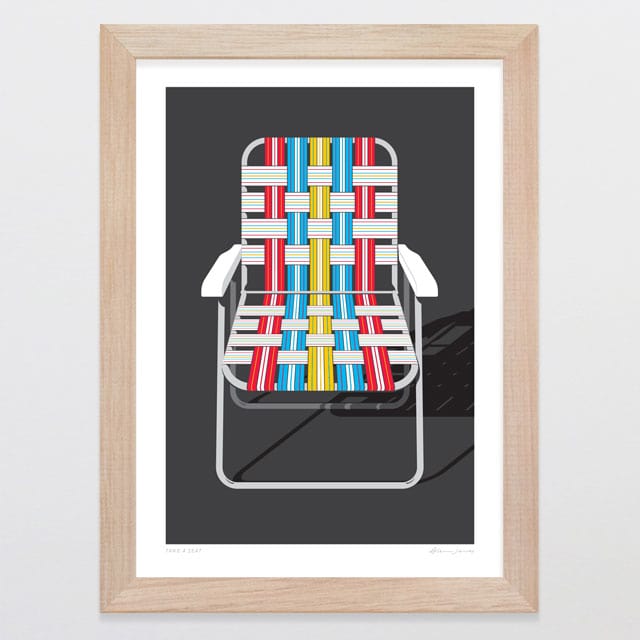 Glenn Jones Art Take A Seat Art Print Art Print A4 / Oak