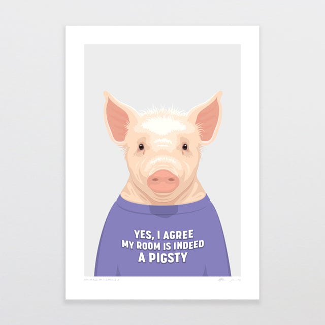 Glenn Jones Art Animals In T-shirts 5 Art Print Art Print A4 / Unframed