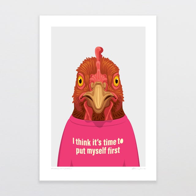 Glenn Jones Art Animals In T-shirts 8 Art Print Art Print A4 / Unframed