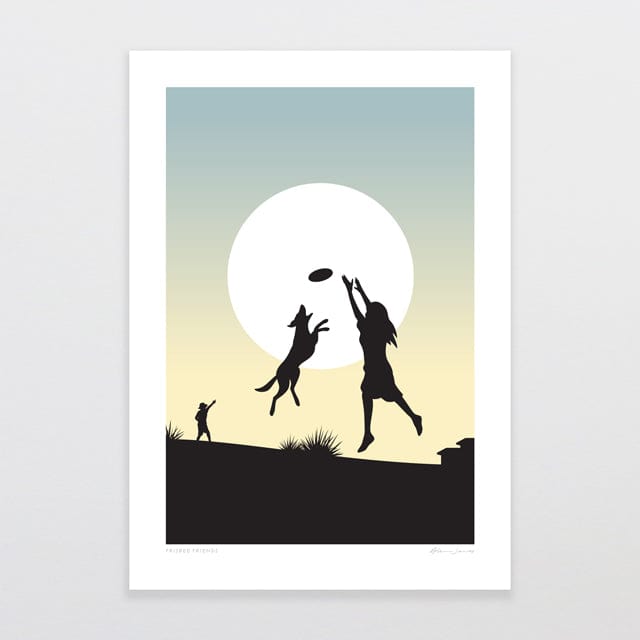 Glenn Jones Art Frisbee Friends Art Print Art Print A4 / Unframed