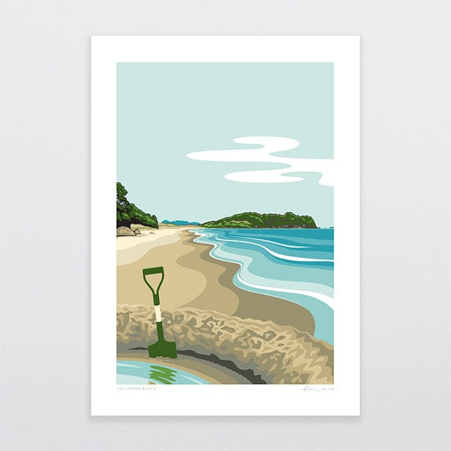 Glenn Jones Art Hot Water Beach Art Print Art Print A4 / Unframed