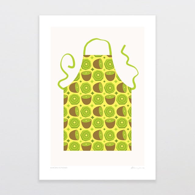 Glenn Jones Art Kiwiana Kitchen - Kiwifruit Art Print Art Print A4 / Unframed