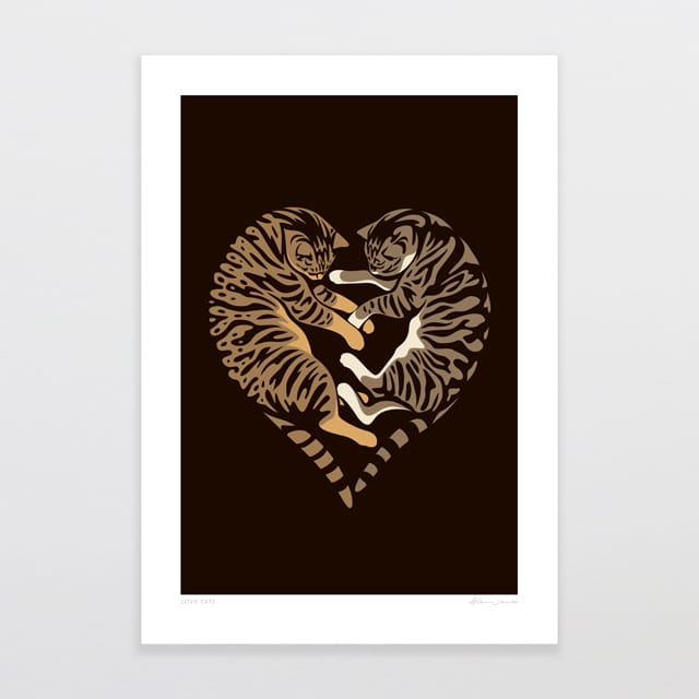 Glenn Jones Art Love Cats Art Print Art Print A4 / Unframed