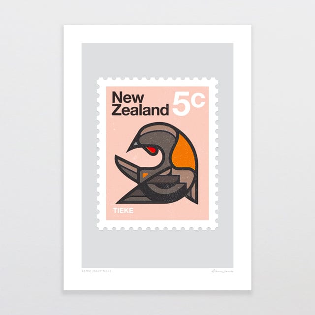 Glenn Jones Art Retro Stamp Tieke Art Print Art Print A4 / Unframed