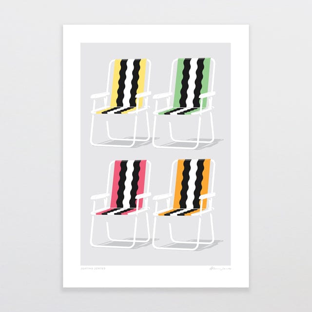 Glenn Jones Art Seating Sorted Art Print Art Print A4 / Unframed