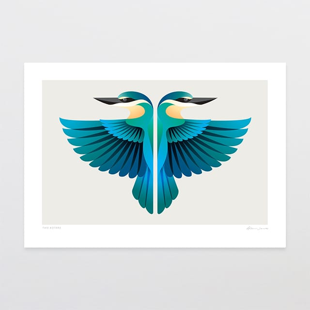Glenn Jones Art Two Kōtare Art Print Art Print A4 / Unframed