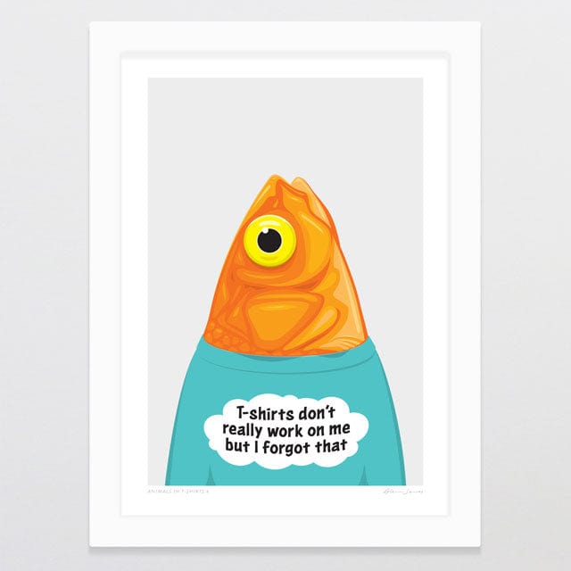 Glenn Jones Art Animals In T-shirts 6 Art Print Art Print A4 / White