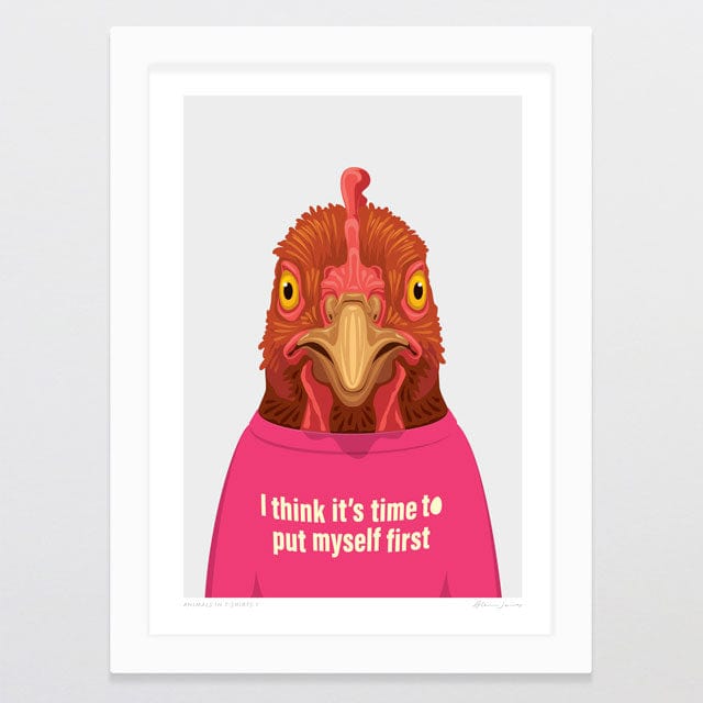 Glenn Jones Art Animals In T-shirts 8 Art Print Art Print A4 / White