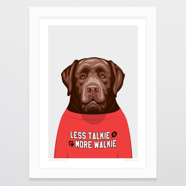 Glenn Jones Art Animals In Tshirts 2 Art Print Art Print A4 / White