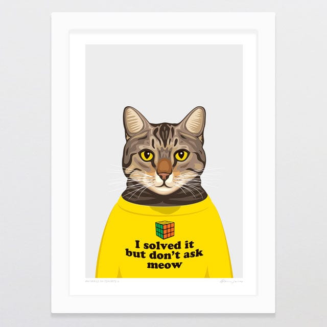 Glenn Jones Art Animals In Tshirts 3 Art Print Art Print A4 / White