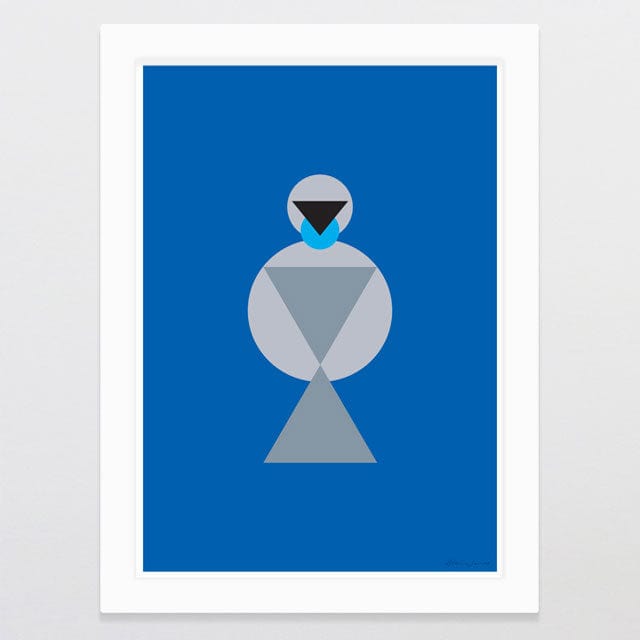Glenn Jones Art Geometric Kokako Art Print A4 / White