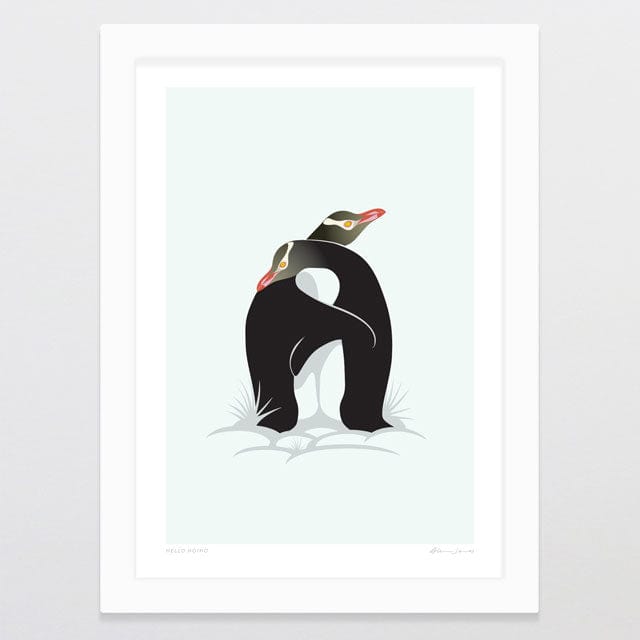 Glenn Jones Art Hello Hoiho Art Print Art Print A4 / White
