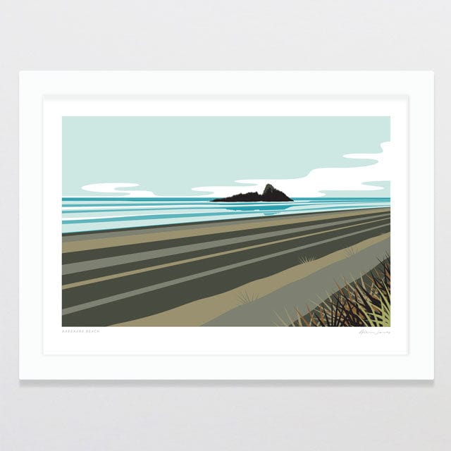 Glenn Jones Art Karekare Beach Art Print Art Print A4 / White