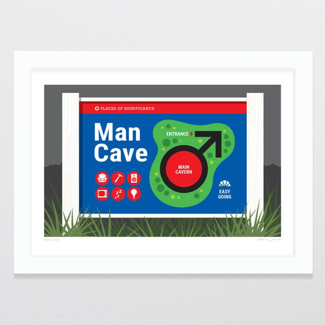 Glenn Jones Art Man Cave Art Print Art Print A4 / White