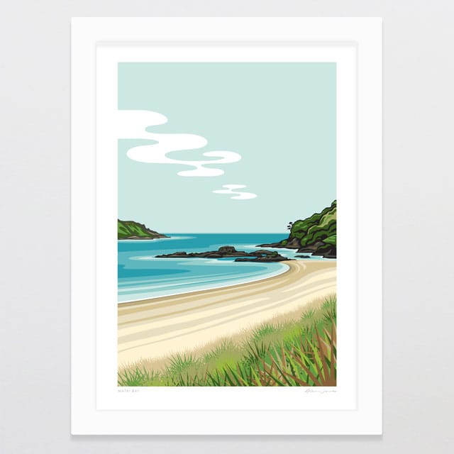 Glenn Jones Art Matai Bay Art Print Art Print A4 / White