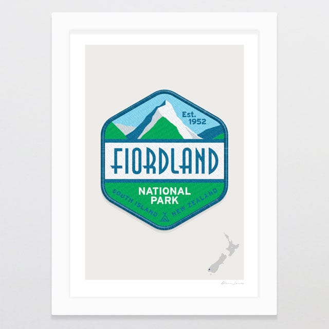 Glenn Jones Art National Park Patch - Fiordland Art Print Art Print A4 / White