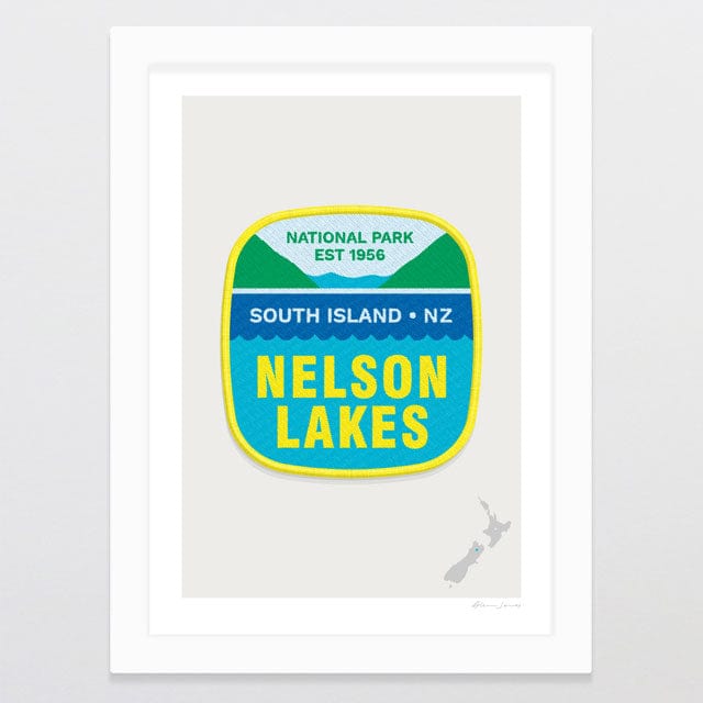 Glenn Jones Art National Park Patch - Nelson Lakes Art Print Art Print A4 / White