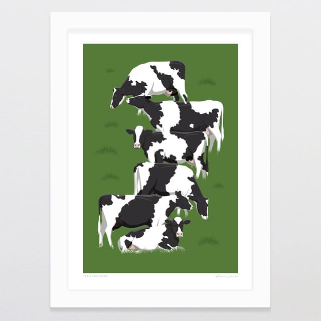 Glenn Jones Art Seen And Herd Art Print Art Print A4 / White