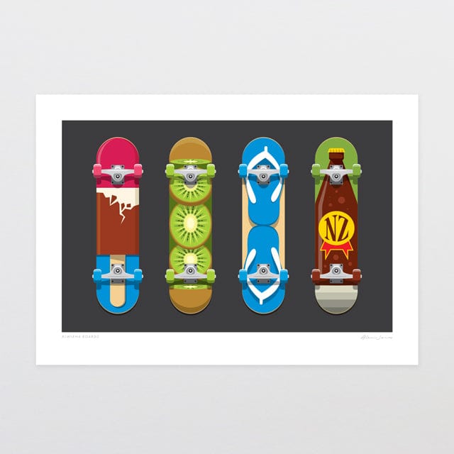 Glenn Jones Art Kiwiana Boards Art Print Art Print