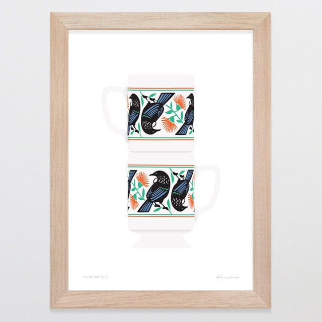 Glenn Jones Art Tui Retro Cups Art Print