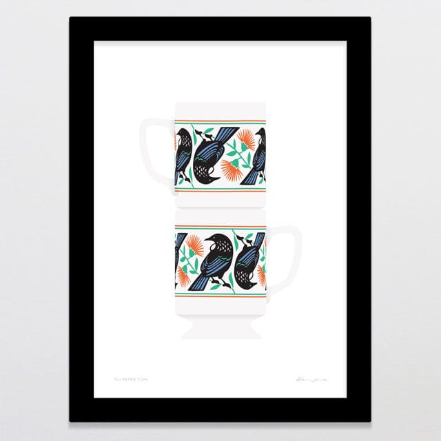Glenn Jones Art Tui Retro Cups Art Print