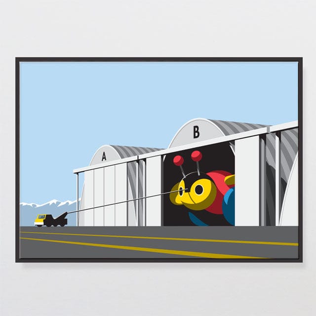 Glenn Jones Art Secret Hangar Canvas Print Canvas Print A2 / Black