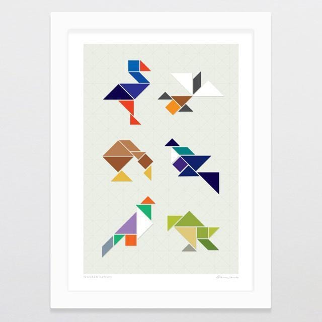 Tangram Natives Art Print-Glenn Jones Art