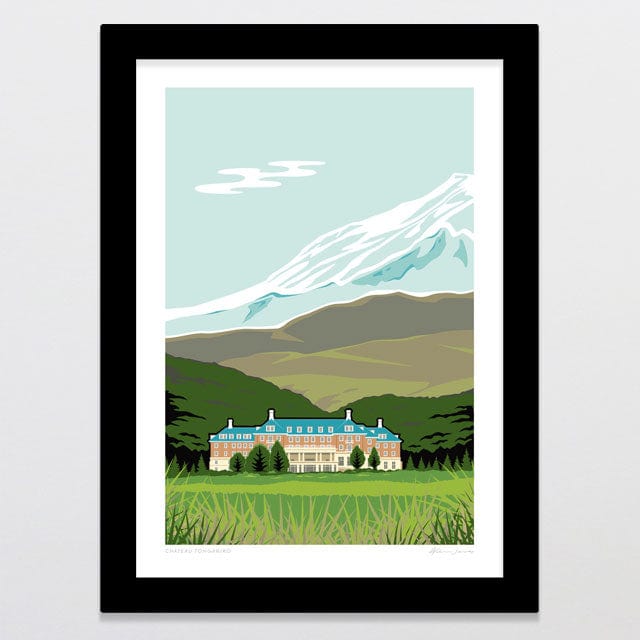 Glenn Jones Art Chateau Tongariro Art Print Art Print A4 / Black