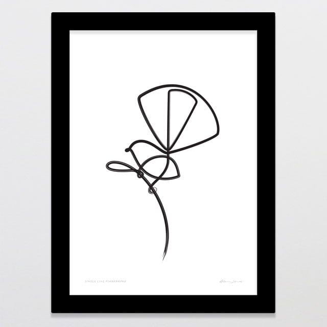 Glenn Jones Art Single Line Piwakawaka Art Print Art Print A4 / Black